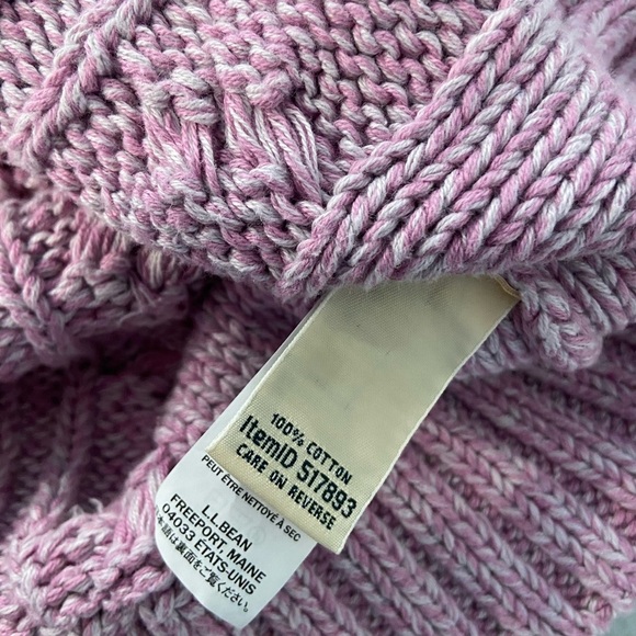 L.L. Bean Size M Lavender Long Sleeve Cable Knit Full Zip Mock Neck Cardigan - Picture 10 of 12